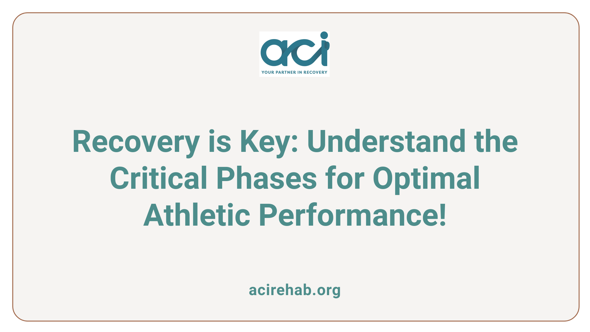 Recovery is Key: Understand the Critical Phases for Optimal Athletic Performance!