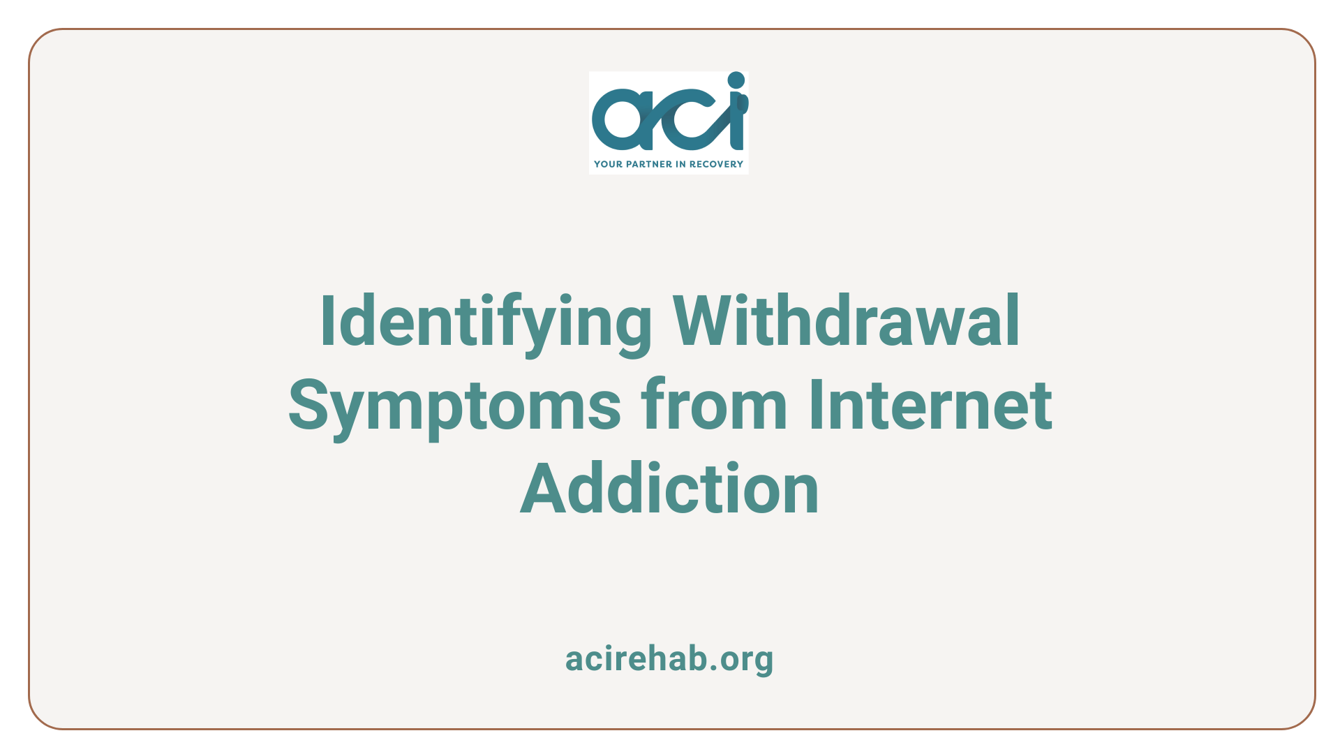 Identifying Withdrawal Symptoms from Internet Addiction