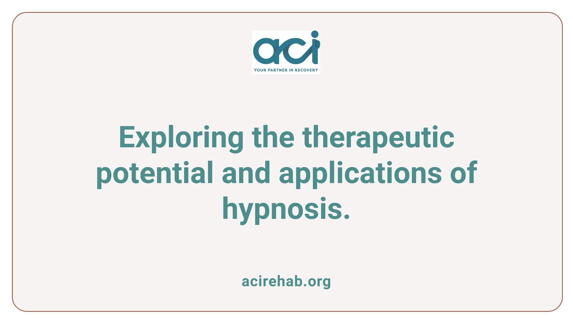 Exploring the therapeutic potential and applications of hypnosis.