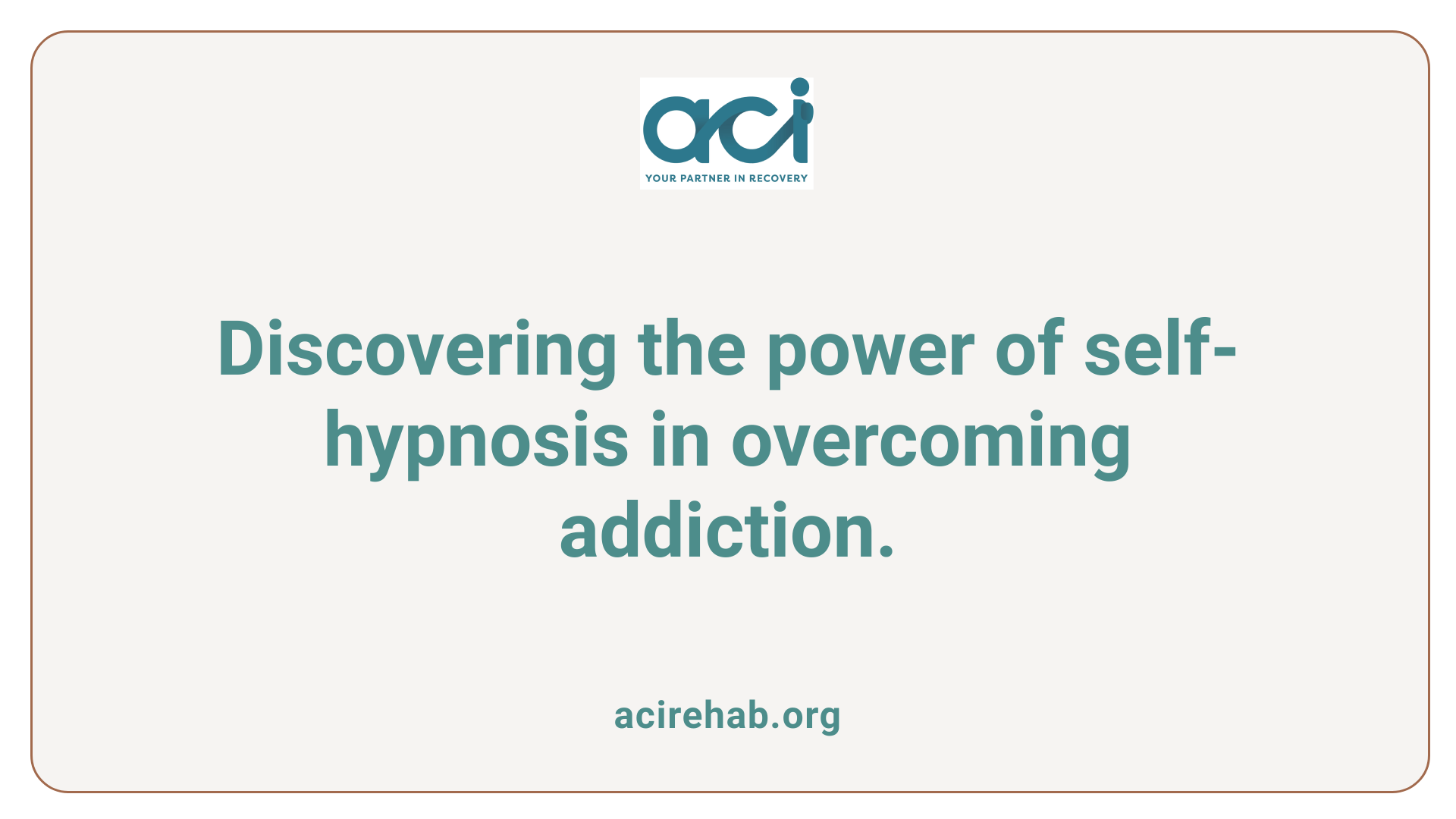 Discovering the power of self-hypnosis in overcoming addiction.