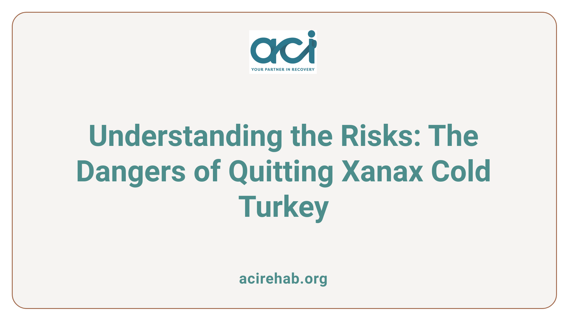 Understanding the Risks: The Dangers of Quitting Xanax Cold Turkey