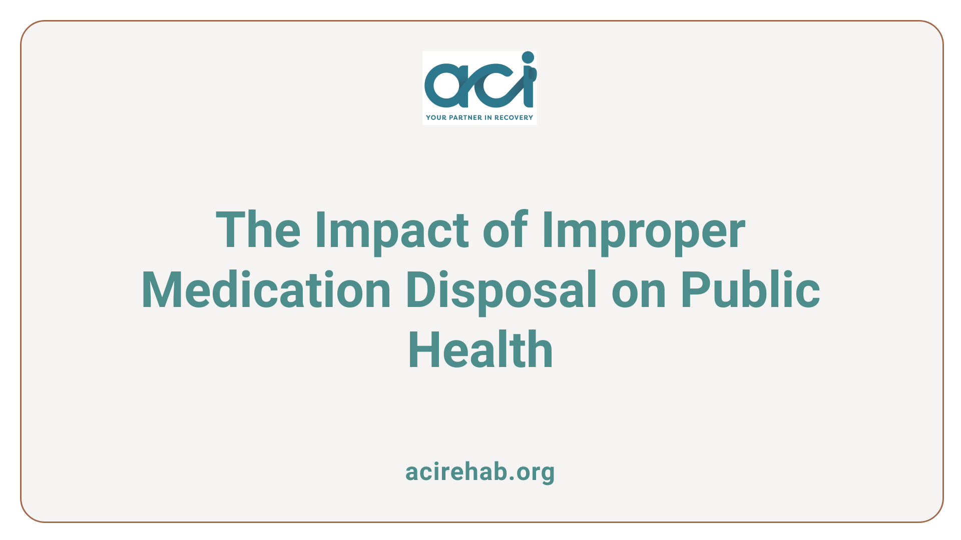 The Impact of Improper Medication Disposal on Public Health