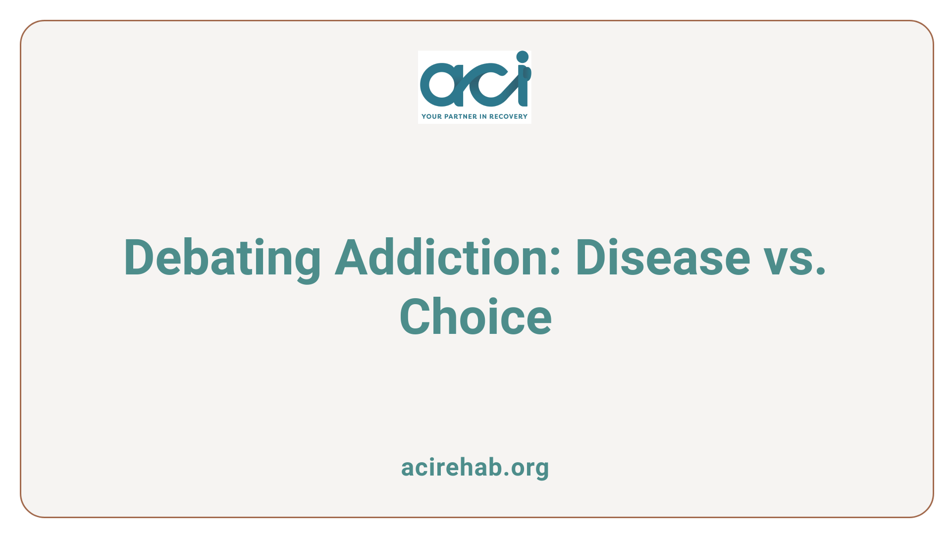 Debating Addiction: Disease vs. Choice