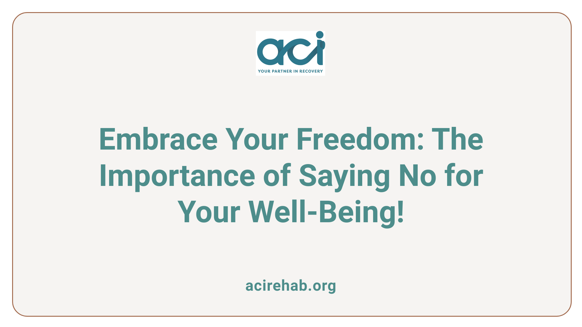 Embrace Your Freedom: The Importance of Saying No for Your Well-Being!