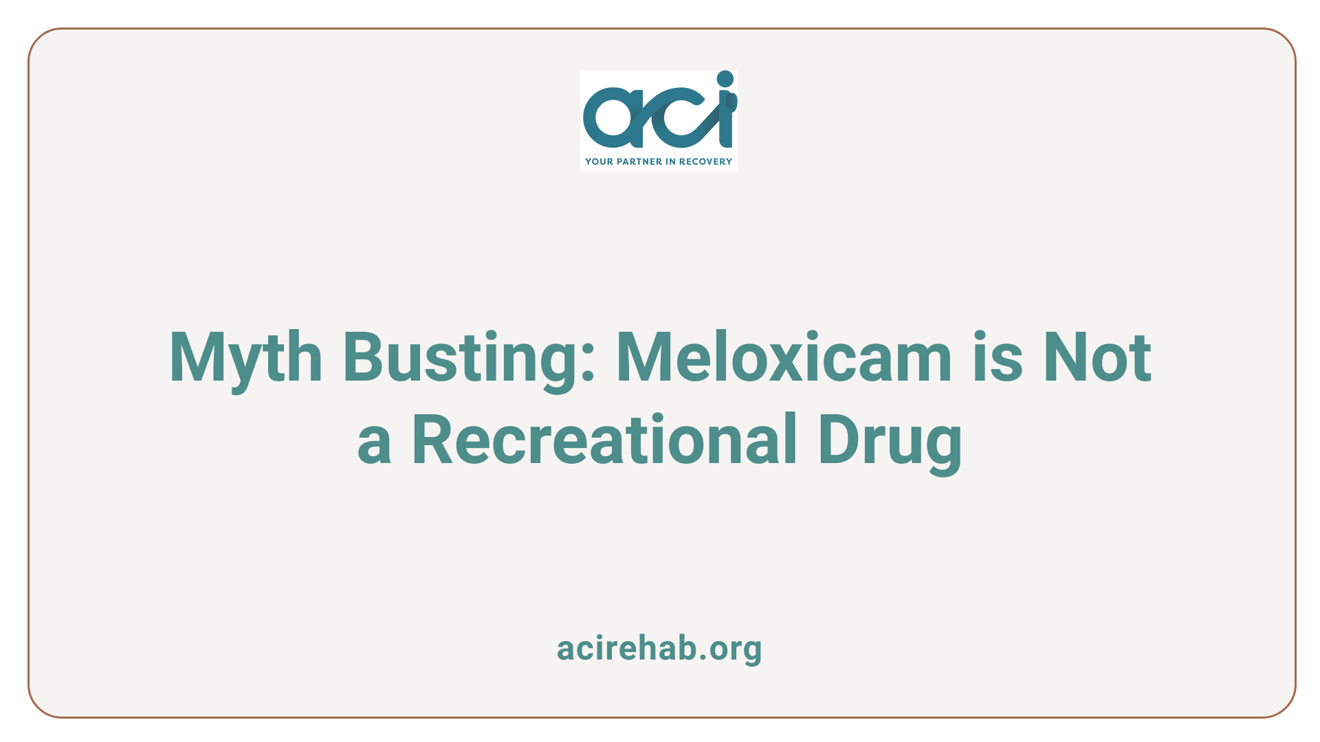 Myth Busting: Meloxicam is Not a Recreational Drug