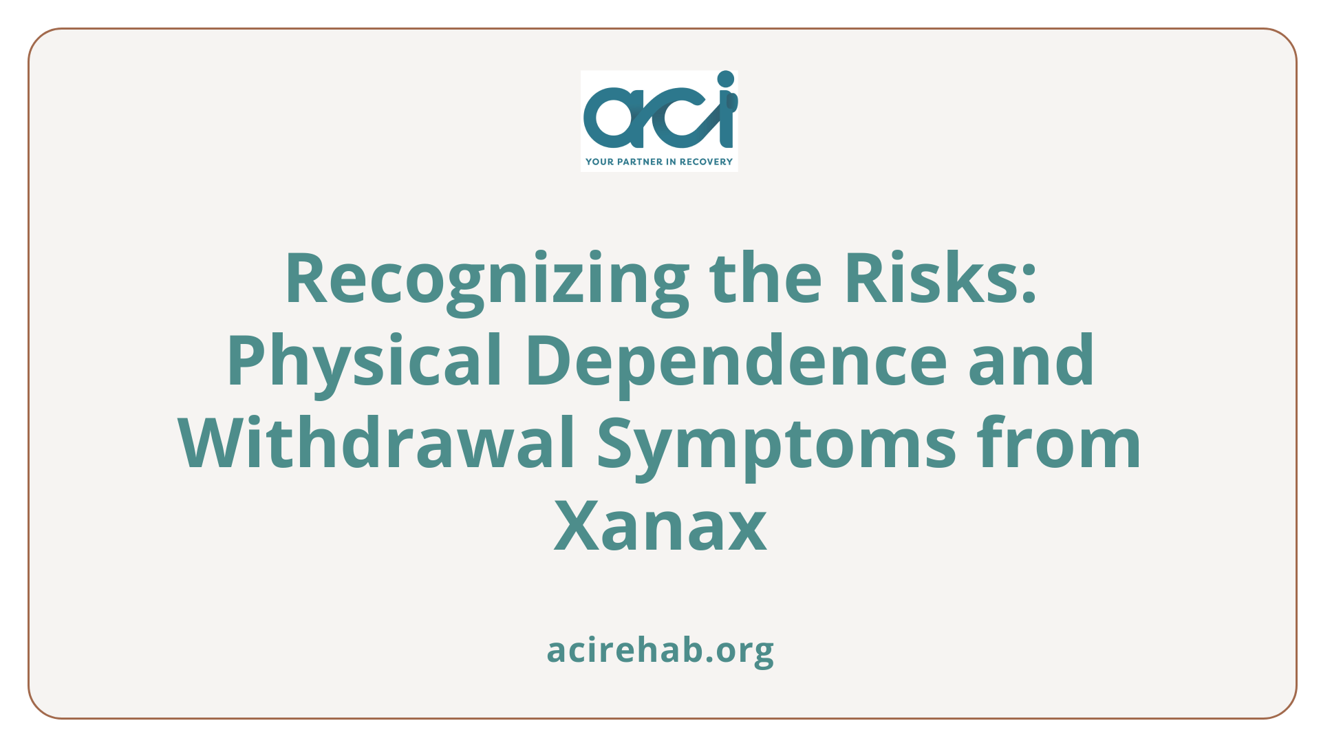 Recognizing the Risks: Physical Dependence and Withdrawal Symptoms from Xanax