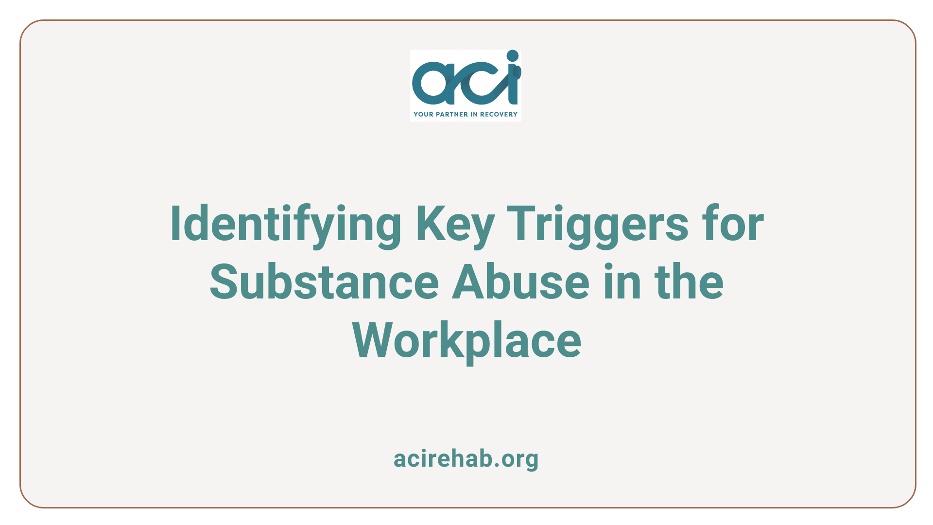 Identifying Key Triggers for Substance Abuse in the Workplace