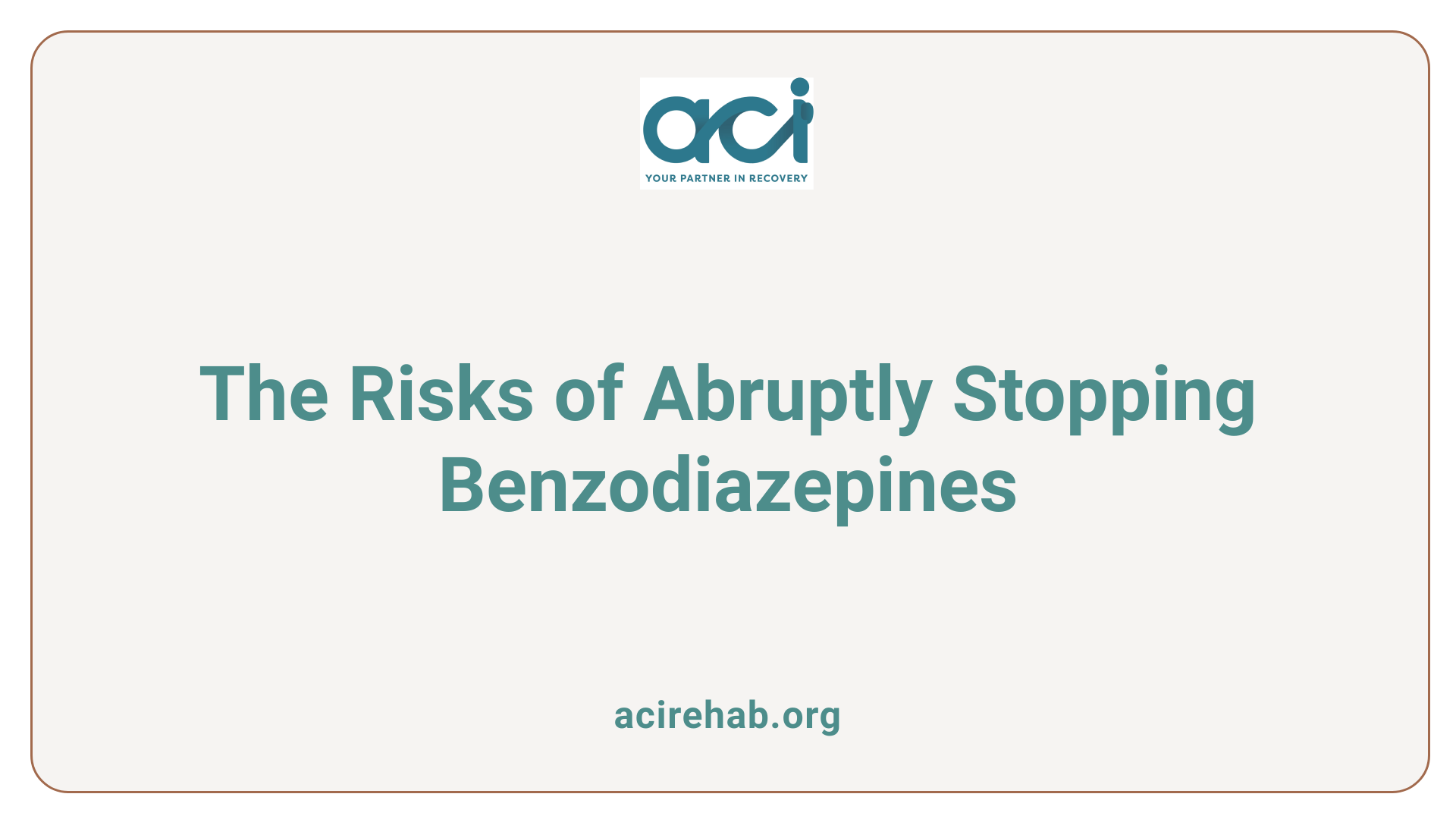 The Risks of Abruptly Stopping Benzodiazepines