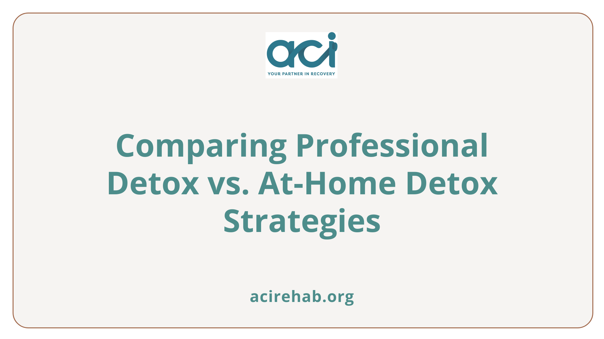 Comparing Professional Detox vs. At-Home Detox Strategies