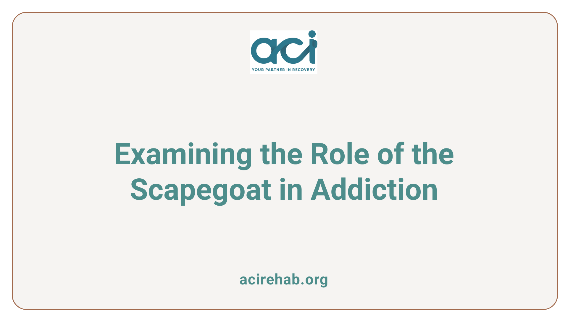 Examining the Role of the Scapegoat in Addiction