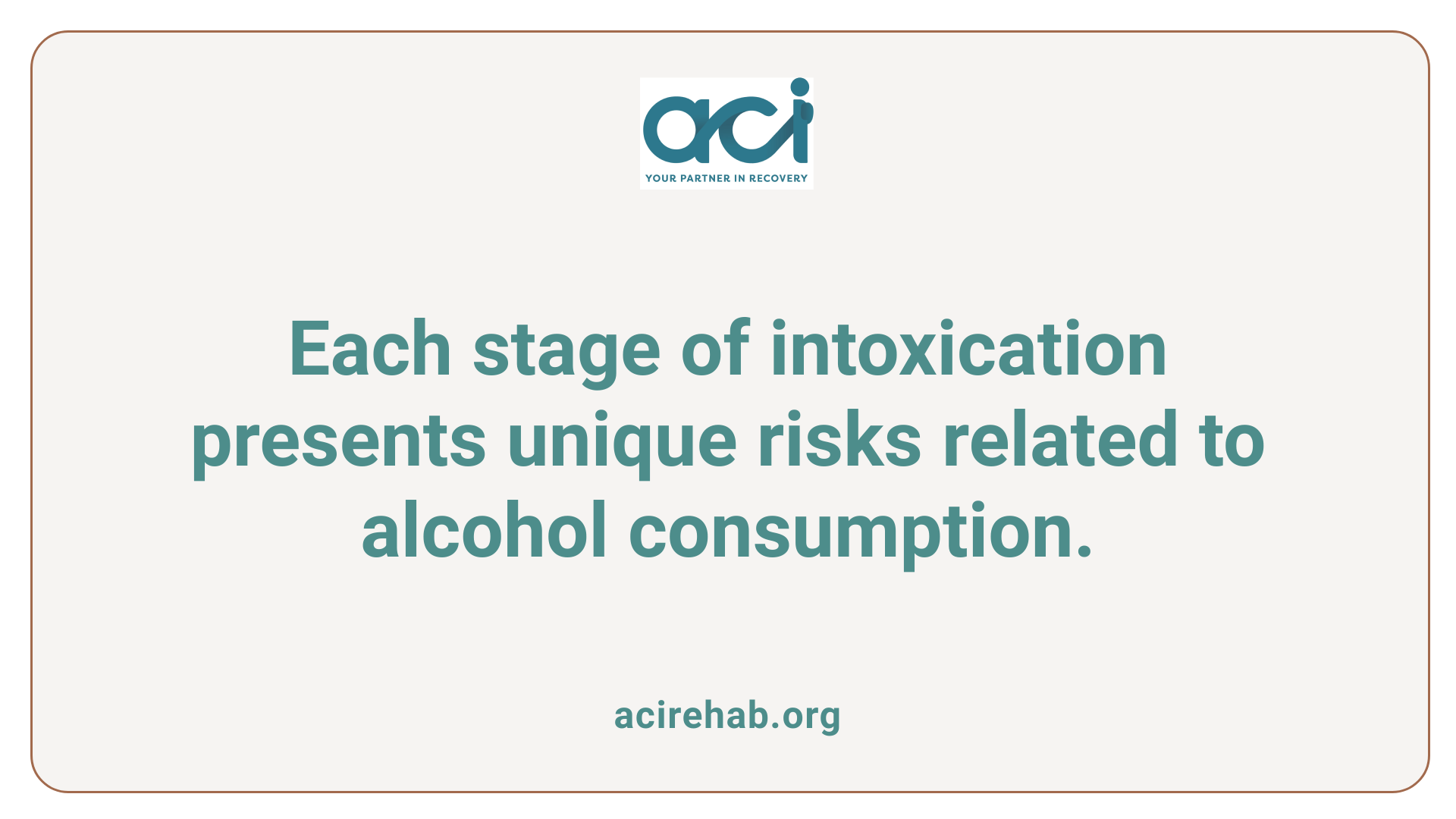 Each stage of intoxication presents unique risks related to alcohol consumption.