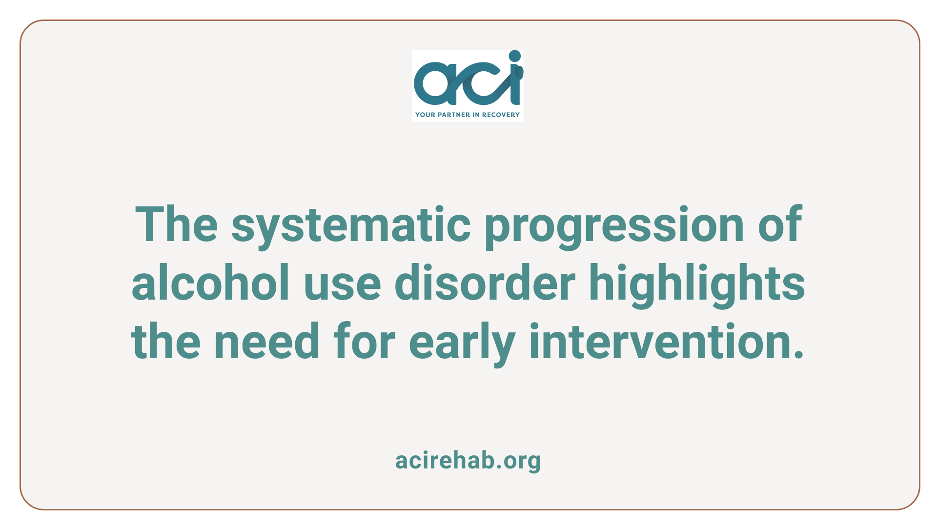 The systematic progression of alcohol use disorder highlights the need for early intervention.