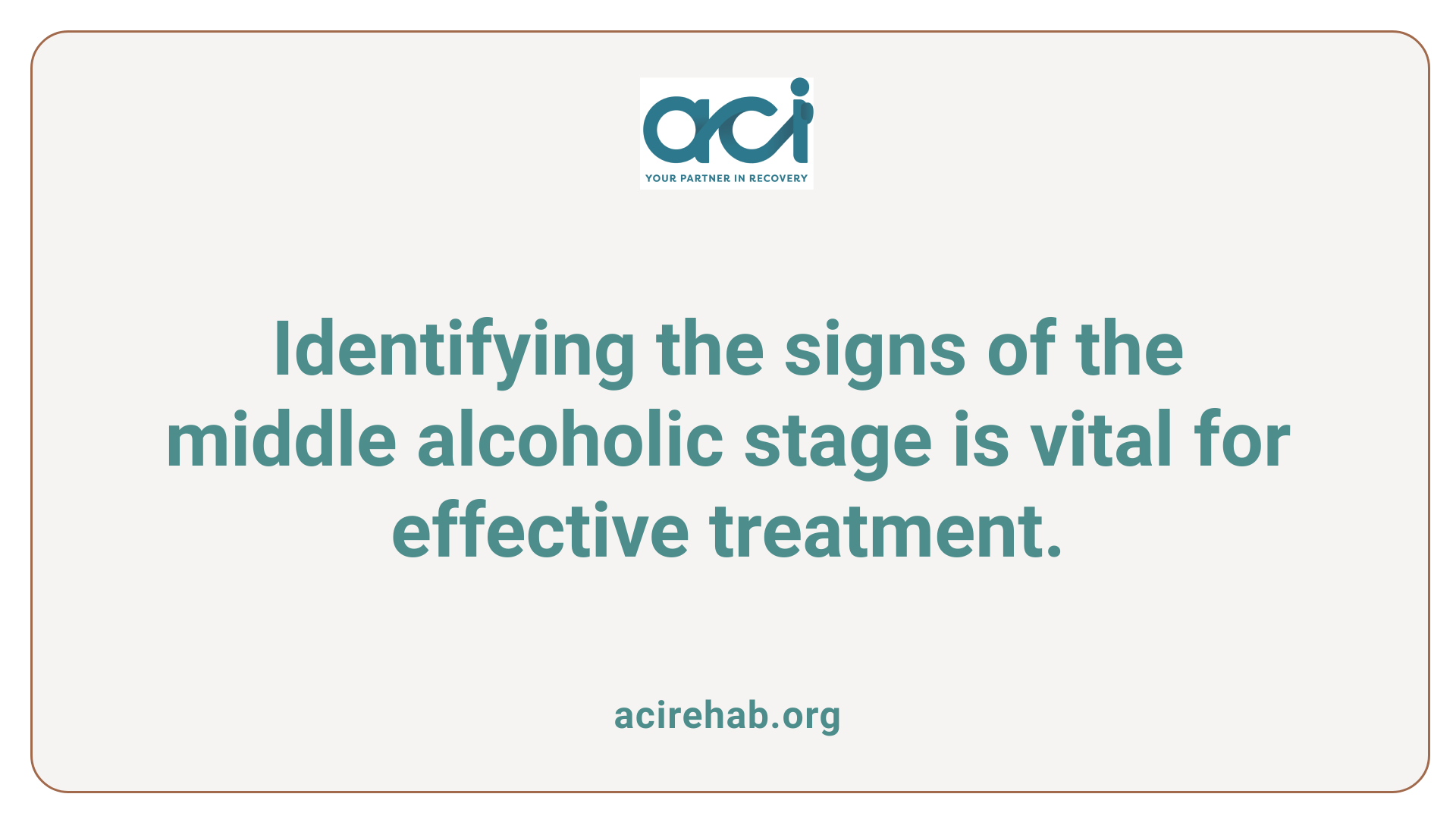 Identifying the signs of the middle alcoholic stage is vital for effective treatment.