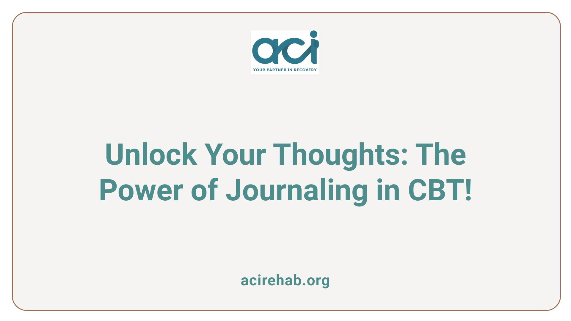 Unlock Your Thoughts: The Power of Journaling in CBT!