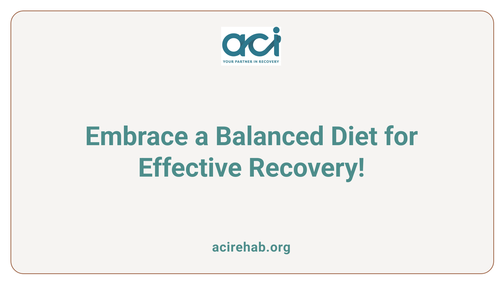 Embrace a Balanced Diet for Effective Recovery!