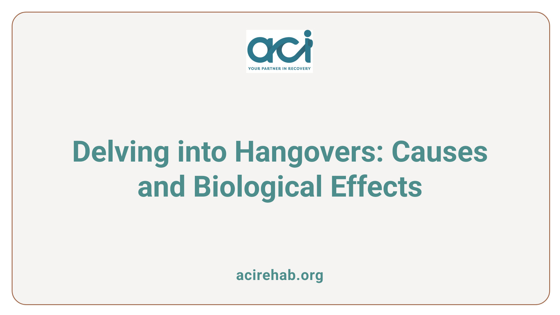 Delving into Hangovers: Causes and Biological Effects